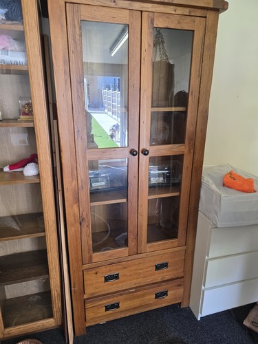 Rustic solid oak display - rustic,