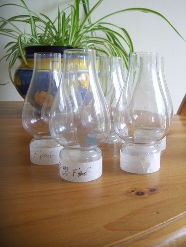 Small clear glass oil - small, lamp