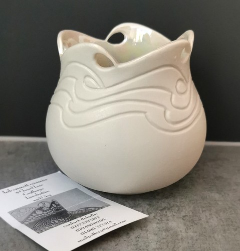 Studio pottery vase pierced - studio,