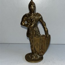Vintage Solid Brass Armoured Knight 11.7 Cm Tall 252g Weight