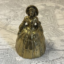 Vintage Brass Table Bell Crinoline Lady