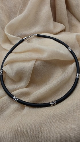 Boho black silicone choker - boho,