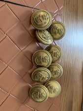 QEII Brass Button Gaunt London Royal Navy Vintage Anchor