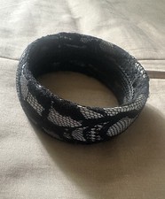 Black Lace and Silver Fabric