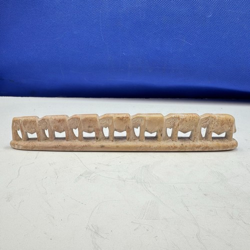 Handcarved soapstone elephants - soapstone,