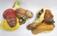 Bossons Wall Plaques Rare Dog & Horse Handcrafted