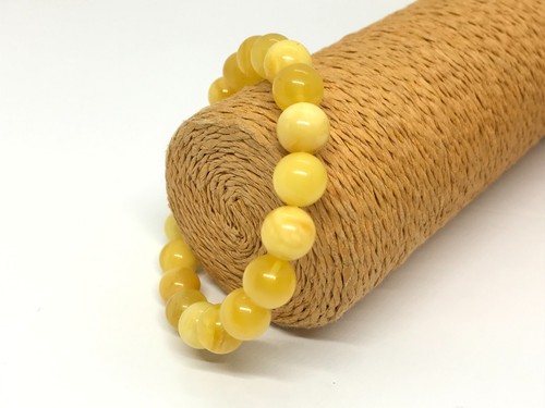 Amber bracelet round beads - amber,