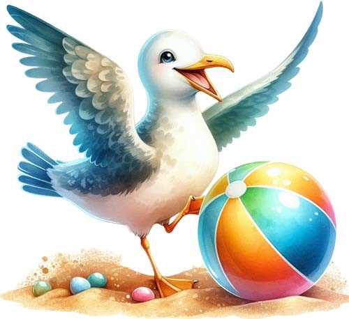 Watercolour seagull bird wall - watercolour,