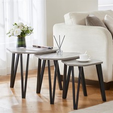 Set of 2 3 Coffee Nesting Table Set Sofa Side End Table Industrial Living Room