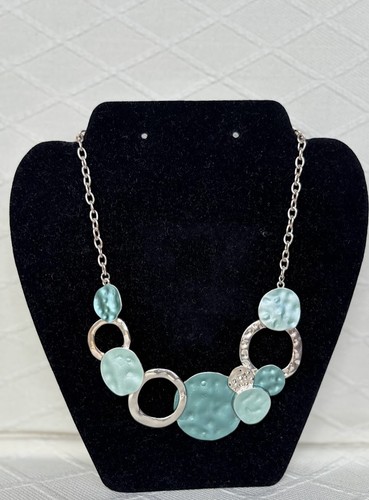 Teal mint hammered disc hoop - mint,