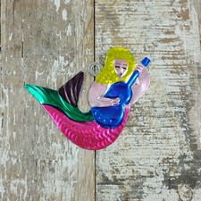 Mexican Tin Mermaid Pink Tail