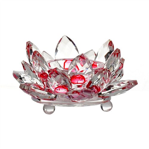 Crystal lotus candle holder - crystal,