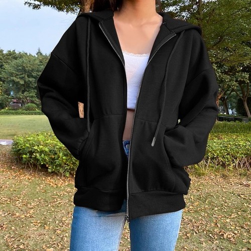 Hooded zip casual versatile - hooded,