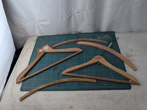 Vintage wooden coat hangers - coat,