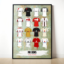 MK Dons Painted Shirt A4 Framed Print