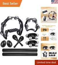 10 Pcs Black Tambourines for