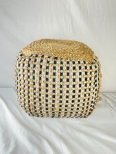 boucle  Jute Pouf Ottoman