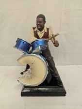 Jazz Drummer Musical Theme Statue Ornament Retro Style Decorative