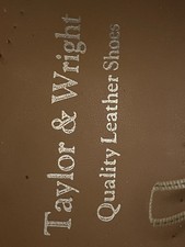 Taylor&Wright Mens Leather Brogue Brown Slip On Dress Shoes Size UK 8 EU 42-US-9