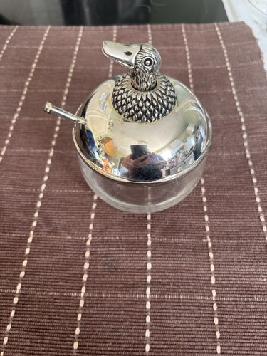 Glass and silver plated lid - plated,