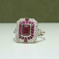 3CT Emerald Cut Pink Ruby