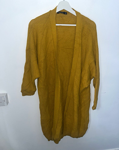 Women yellow knit neck - yellow, v-neck