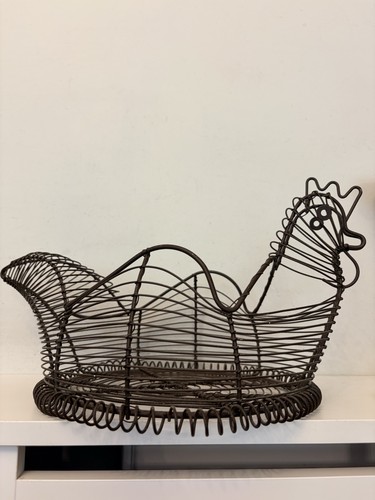 Vintage coiled wire chicken - vintage,
