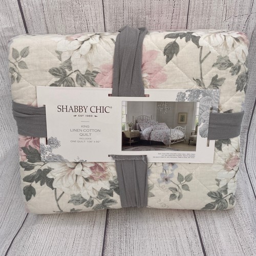 Shabby chic linen cotton quilt - chic,