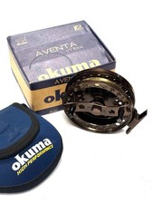 Okuma Aventa 4.5″ centrepin trotting reel with ratchet platinum finish, chub ...