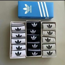 Adidas Socks 5 Pairs Pack Cotton Mid-Tube Casual Socks Unisex