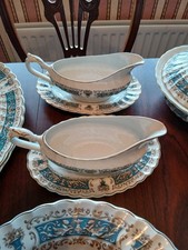 2xMyott Rialto Blue Gravy Boat