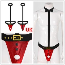 UK Men's Sexy Santa Claus Funny Mankini Thong Underwears Christmas Costumes Xmas