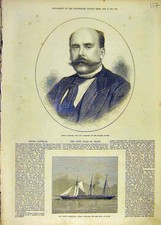 Original Old Antique Print