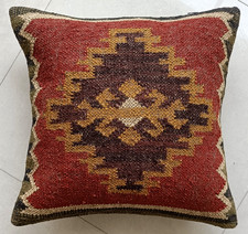 Handmade 18x18" Kilim Jute