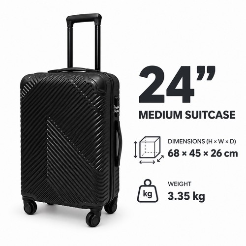 Medium black hard shell - 24",