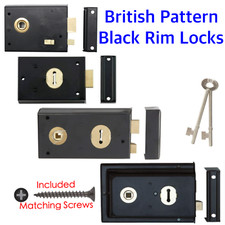 Black rim lock - black,