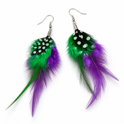 Purple green feather - purple,