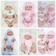 Realistic Full Body Vinyl Silicone Reborn Dolls Mini Newborn Baby Girl/Boy/Twins