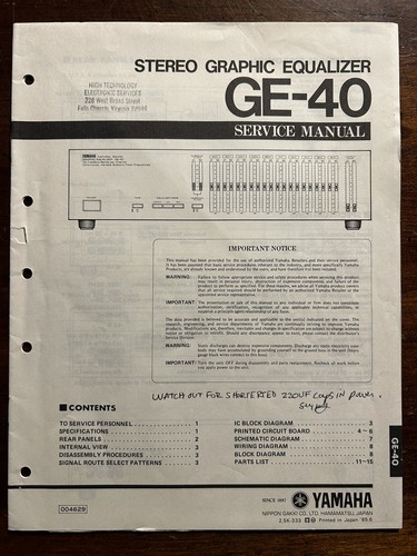 Yamaha stereo graphic - yamaha, ge-40