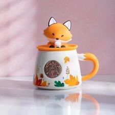 Starbucks Autumn Forest Maple Leaf Mug Cute Fox Lid Autumn Select Ceramic Mugs
