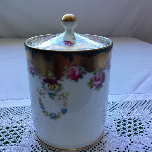 Antique edwardian jar with lid - jar,