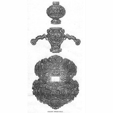 SOUTH KENSINGTON MUSEUM Cellini Sword Hilt- Antique Print 1869