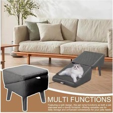 Dog Step with Footrest Stool Foldable Dog Vehicle Stair for Senior Animal