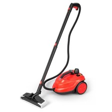 Multipurpose Portable Pressurized Steam Mop with 1.8L Tank & Wheels-Red