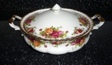 Vintage Royal Albert Old Country Roses Bone China Lidded Tureen / Serving Dish