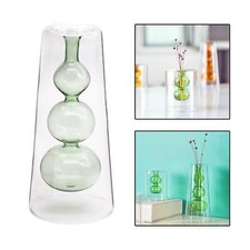 Colored glass bud vase double - colored,