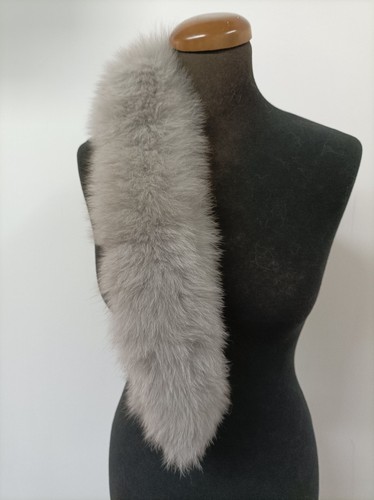 Real fox fur hood - trim, gray