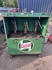 Vintage Castrol Workshop 3 Pump Oil Dispenser With Original Sign