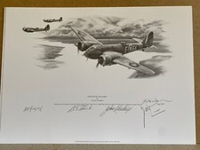 Nicholas Trudgian aviation Art Print Bristol Blenheims 219 Squadron 4 crew signe