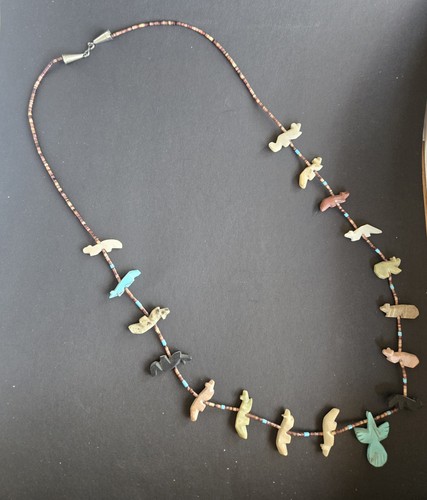 Vintage zuni fetish necklace - vintage,